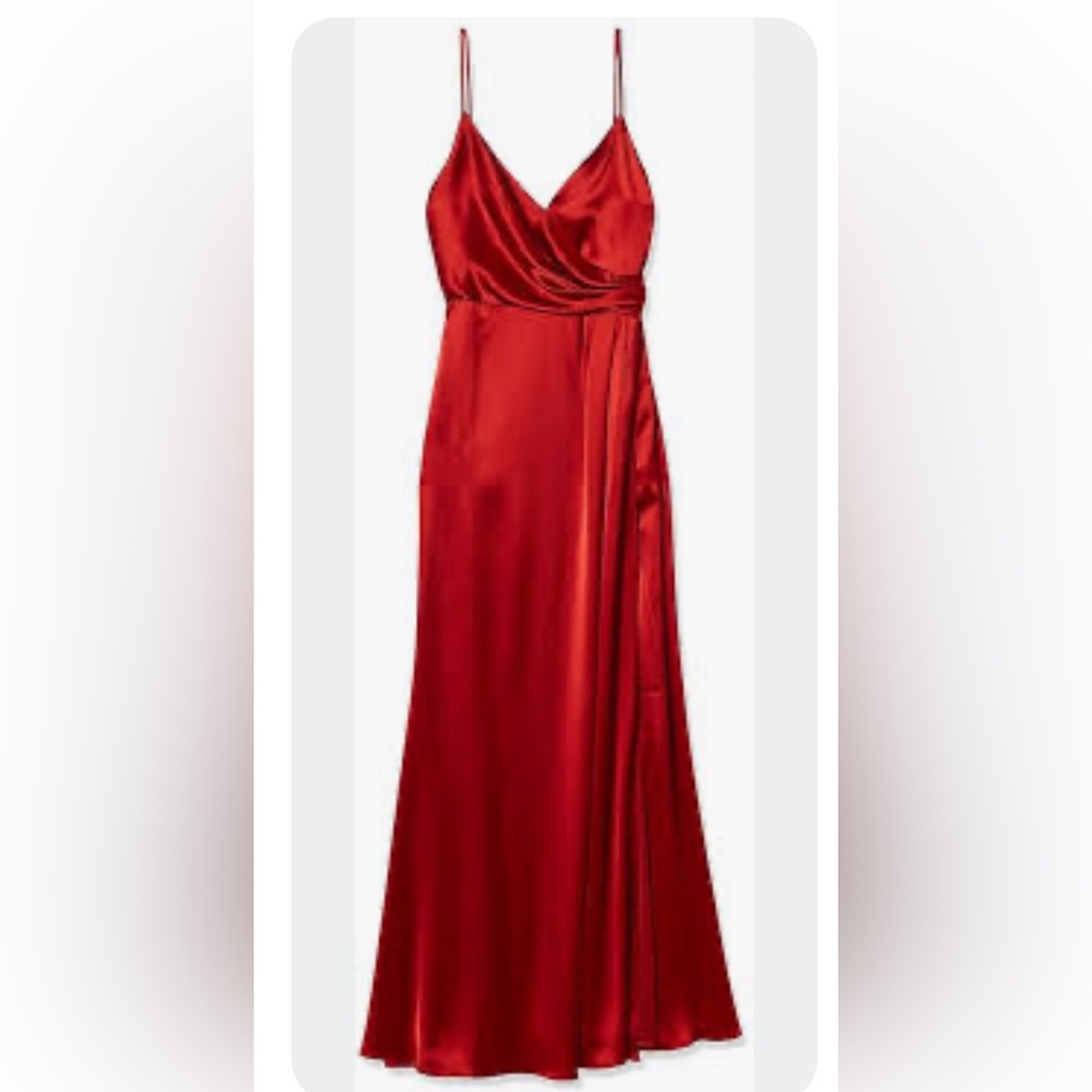 Jill Stuart One Shoulder Gown in Scarlet Satin